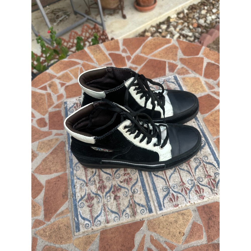 Gravity Defyer TB364L Black White Leather Suede High Top Sneakers Womens 6.5